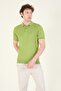 Men's Polo Collar Mercerized T-Shirt with Side Patterns Green
