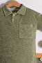 Boys' Shirt Collar Terry Fabric Khaki T-Shirt - 2-Piece Set with Shorts - 6