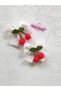 Baby White Ribbon Red Cherry Bow