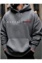 Men's Boston = Printed Oversize Hooded Sweatshirt