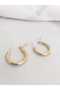 Steel Hoop Gold Earrings - 3
