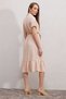 Women's Skirt Flounce Straw Belt Dress Beige - 6