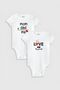 Organic 100% Cotton Mom & Dad Mother Father 2-Piece Baby Bodysuit Set Badi Snap-On Bodysuit Jumpsuit Double Pack 5000-5500
