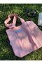 Soft Powder Eco-Friendly Cloth Bag, Linen Arm and Shoulder Bag with Pocket Shopping Bag - 8