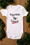 Organic %100 Cotton Auntie's Little Darling Printed Baby Bodysuit White Snap Snap-Fastened Bodysuit 5244