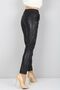 Black Fleece Inside Elastic Waist Skinny Leg High Waist Leather Trousers 90 cm - 5