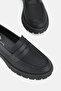 Women's Black Genuine Natural Leather Loafer Shoes, Number 36-41