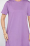 Purple Short Sleeve Dress with Crew Neck and Pockets - 4