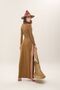 Meat Iconic Design Brown Deep Slit Dress - 5