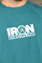 Men's Iron Discipline Printed Mint Green Oversized Crew Neck Corded Fabric Fabric Sports t-shirt - 2