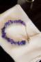 Amethyst Bracelet, Crushed Stone Bracelet, Amethyst Stone, Steel Chain Clip, Non-Tarnishing, Non-Fading. - 4