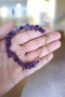 Amethyst Bracelet, Crushed Stone Bracelet, Amethyst Stone, Steel Chain Clip, Non-Tarnishing, Non-Fading. - 2