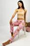 Women's 100% Cotton Breathable Fabric Elastic Waist Pattern Printed Sleepwear Pink Face Bear - 8