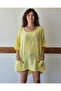 Pocketed Short-Sleeved Yellow Italian Linen Tunic Std - 3