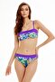 Purple Patterned Strapless Bikini Set