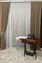 Velvety Island Background Curtain 1 Piece 90 Cm Single Wing 1 X 2.5 Pleat Milky Brown Color (Renso Gift)