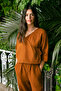 Cinnamon Muslin Color Wrap Top - 5