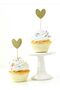 15-Piece Heart-Shaped Gold Cupcake Toothpicks for Bride To Be Engagement, Wedding, Henna Party, Bachelorette Party Decorations