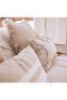 Linen Sea Shell Embroidered Bohemian Cream Handcrafted Pillow Throw Pillow Cover Summer Collection Semıcırcle - 6