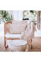 Linen Sea Shell Embroidered Bohemian Cream Handcrafted Pillow Throw Pillow Cover Summer Collection Semıcırcle - 5