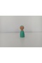 Wooden Toy Peg Doll Mint Green Pegdoll - 2