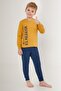 U.S. Polo Assn Ribbon Brown Boy's Long Sleeve Pajama Set - 3