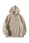 Cream Women's Men's Oversize Hooded Kangaroo Pocket One Piece Anime Printed Sweatshirt Hoodie - 2
