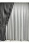 Gray Belted Striped Satin Background Curtain (New Season) Frequent Pleats 1/3 - 3