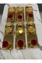 3 Different Models Gold 6-Piece Steel Baton Presentation Tray Gold Rose Bowl (with Roses) Butterfly Macaron Bowl - 3