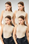 Women's Cream 4-Piece Tank Top