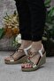 Guja 24Y156-2 Comfortable and Stylish Beaded Stone Wedge Sole Women's Sandals - 3