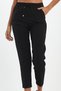 Women's Black Elastic Waist High Waist Trousers - 3