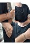 Steel Men's Albanian Chain Necklace Bracelet Set