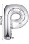 Foil Balloon Letter P Helium Balloon 100 cm Silver Color - Letter P Balloon - Letter Foil Balloon - Letter P Balloon
