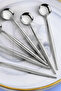 Set of 6 Lux Round Teaspoons Stainless Steel Tea Jam Serving Spoons 13 cm - 3