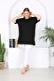 Women's Black Long T-Shirt - 2