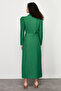Khaki Belted Linen Look Woven Shirt Dress TCTSS24EB00017 - 6