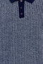 Lacivert Casual Regular Polo Yaka Dokulu Triko Kazak TMNAW25KZ00007 - 7