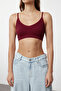 Burgundy Seamless/Seamless Rope Strap Wire Free Cupless Bralette Knitted Bra Thmaw22Su0030 - 3