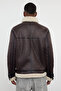 Men's Dark Brown Regular Fit Fur-Lined Winter Coat TMNAW25MO00013 - 6