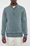 Emerald Green Casual Slim Wool Half Turtleneck Slubbed Knitwear Sweater Tmnaw21Kz0394 - 4