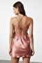 Salmon Satin Piping Detailed Rope Strap Fancy Nightgown Thmaw24Ll00001 - 5