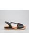 1276 Genuine Leather Black Women's Sandals