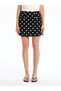 Narrow Fit Polka Dot Linen Blended Women's Skirt - 2