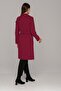 Snap Closure Belted Waist Coat Fuchsia 3854 - 7
