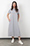 Women's Short Sleeve Pocket Long Dress