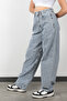 Baggy Jeans with Back Belt Detail - 2