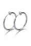 Unisex Set of 2 Compression Fake Non-Perforated Steel Earrings - 3