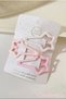 Set of 3 Large Matte Soft Pink Color Shooting Star Snap Hair Clips 5.2 cm - Children's Snap Side Hair Clips