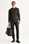 Men's Anthracite Anti-pilling Non-Pilling Standard Fit Front Jacquard Knitwear Sweater - 2